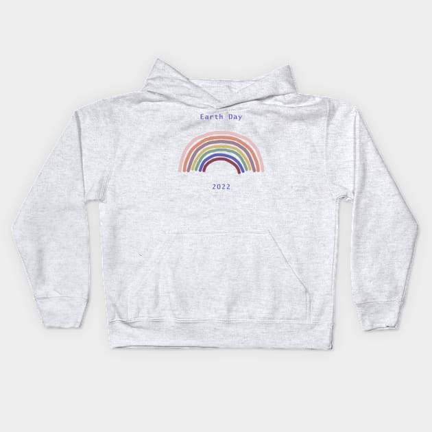 Balanced Rainbow Earth Day 2022 Kids Hoodie by ellenhenryart